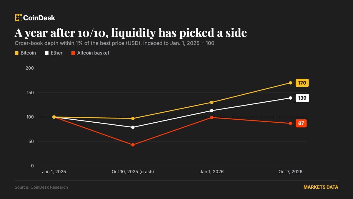 Bitcoin and Ether Liquidity Rebound, Altcoins Lag